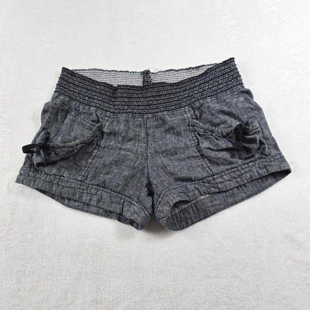 Rewind Womens Charcoal Gray Smocked Waist Cargo Shorts Size 11 R540CI8E